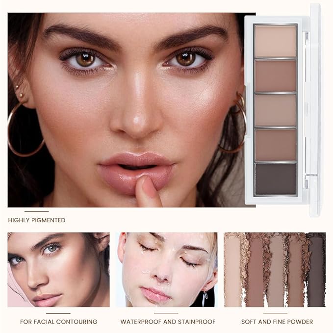 5 Color Matte Eyeshadow Palette, Cool Taupe Nude Brown Eye Shadow, Soft Blendable Natural Eye Makeup, Smooth Long Lasting Matte Powder for Everyday Sculpted Soft Smokey Look, Sombra de Ojos 6