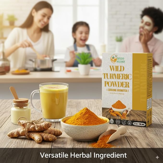 Herbs Botanica Wild Turmeric Powder Exfoliator| Amba Haldi Powder | Kasturi Manjal | Kasturi Turmeric150 Gms / 5.30 oz