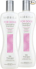BioSilk for Dogs Silk Therapy Detangling Shampoo, Cleans and Moisturizes, Dematting Shampoo with Silk Proteins and Coconut Oil, No Parabens, pH Balanced, Made in USA, 12 Fl Oz - 2 Pack