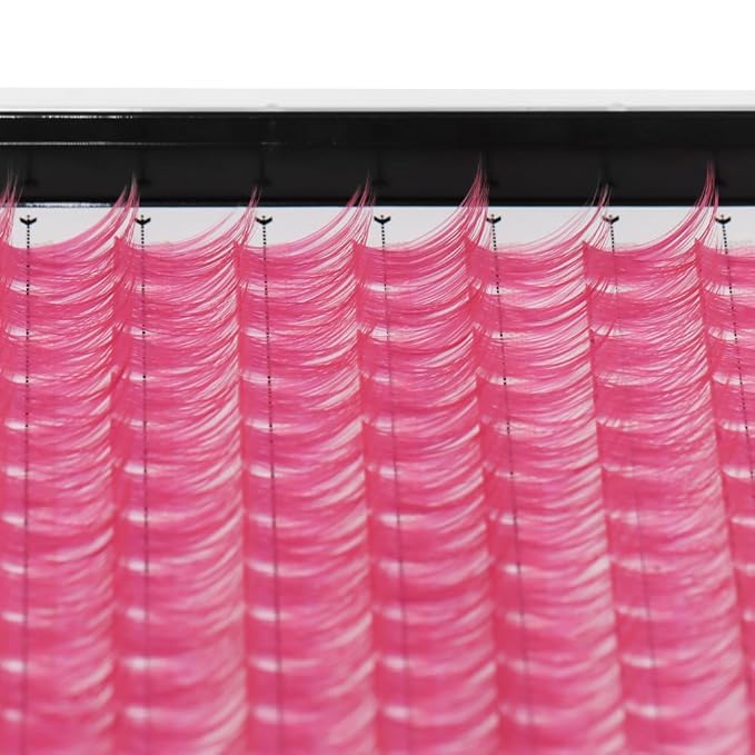Wide Stem With Various Colored False Eyelashes D Curl Eyelash String 10-20mm Choose Professional Makeup Personal Eyelash String Grafted Eyelash Extension Cluster（Rose red-10-12-14-16mm Mixed）