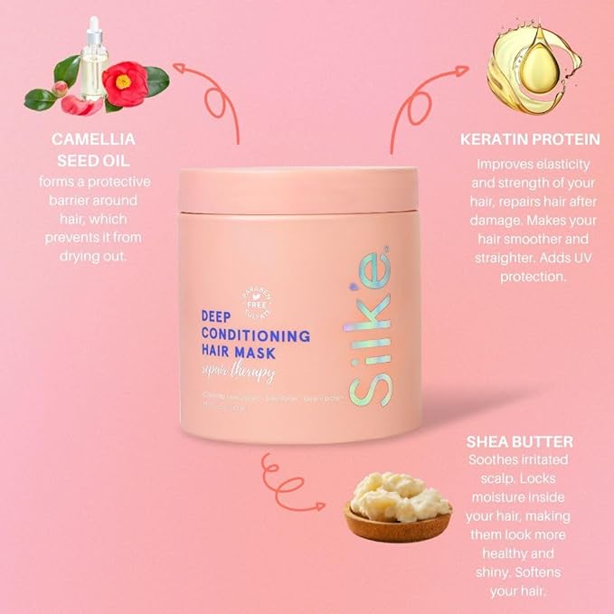 Sleek'e | Silk'e Repair Therapy Deep Conditioning Hair Mask - Treatment to Deeply Nourish Hair, Repair Split Ends & Hair Breakage - Vegan, Silicone, Paraben & Sulfate-Free (530ml)