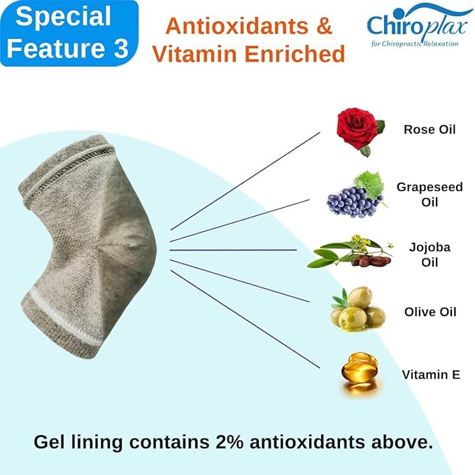 Chiroplax Vented Moisturizing Socks for Dry Cracked Heels Feet Treatment Gel Lined Spa to Repair Heal Soften Calluses Overnight, 2 Pairs (Gray)
