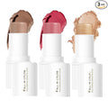 MEICOLY Makeup Sticks Set, Contour Stick,Blush Stick, Highlighter Stick,Facial Repair Bronzer 3D Wonder Shading Stick, Multi Stick Trio Cream Face Blush for Cheeks Lip Eye