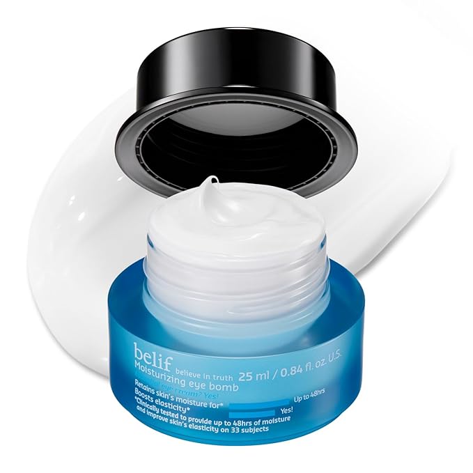belif Peptide Eye Bomb, Anti-Aging Eye Cream for Wrinkles, Fine Lines, Crow’s Feet & Eye Bags, 48hr Hydration with Ceramide, Squalane, Caffeine, Dermatologist-Tested Korean Skincare, 0.84 fl.oz