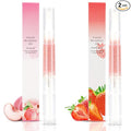 Meschett 2PCS Cuticle Oil Pens for Nail Care,Cuticle Revitalizer Oil Pen with Soft Brush,Cuticle Oil to Prevent Nail Cracking and Dry (Peach & Strawberry Flavor)