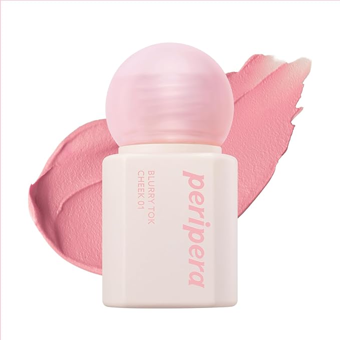 Peripera Blurry Tok Cheek Liquid Blush | Matte Blurring Finish, Lightweight & Buildable Cream Texture, Soft Cozy Shades, Long-Lasting Korean Blush (01 PINK FRAPPE)