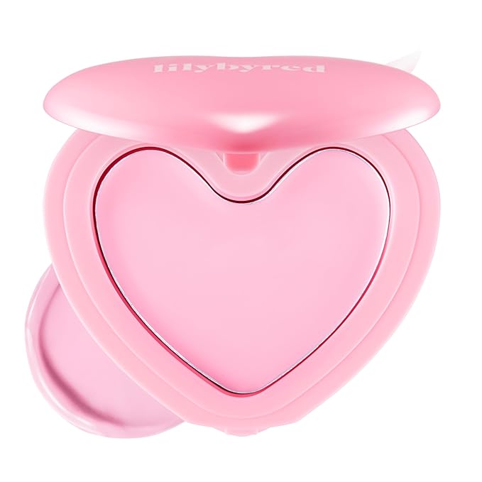 lilybyred Luv Beam Cheek Balm | Heart-Shaped Korean Cream Blush, Semi-Matte Finish, Long-Lasting, Blendable & Buildable, Soft Creamy Texture, Lightweight, Natural Flush, 0.12 oz. (02 Innocent Pink)