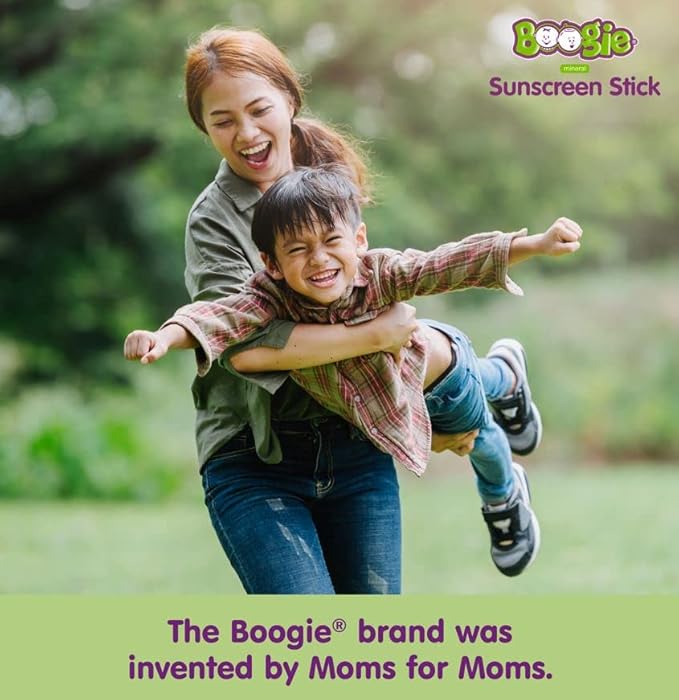 Boogie Mineral Sunscreen Stick SPF 50 - (2 Pack) 0.49 oz - Sunscreen for Kids - Broad Spectrum UVA & UVB Protection - Water Resistant - Hypoallergenic - 100% Naturally Derived Ingredients