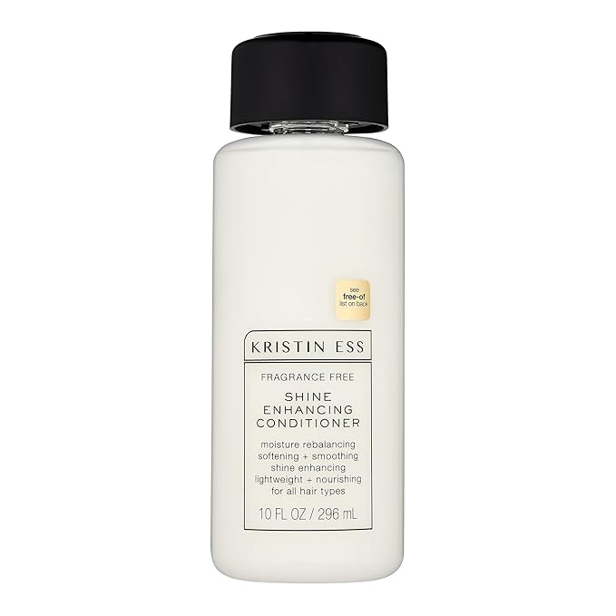 Kristin Ess Hair Fragrance Free Shine Enhancing Conditioner for Moisture, Hydration + Shine, Vegan, Paraben, Sulfate, Phthalate and Silicone Free, Gluten Free, 10 fl. oz.