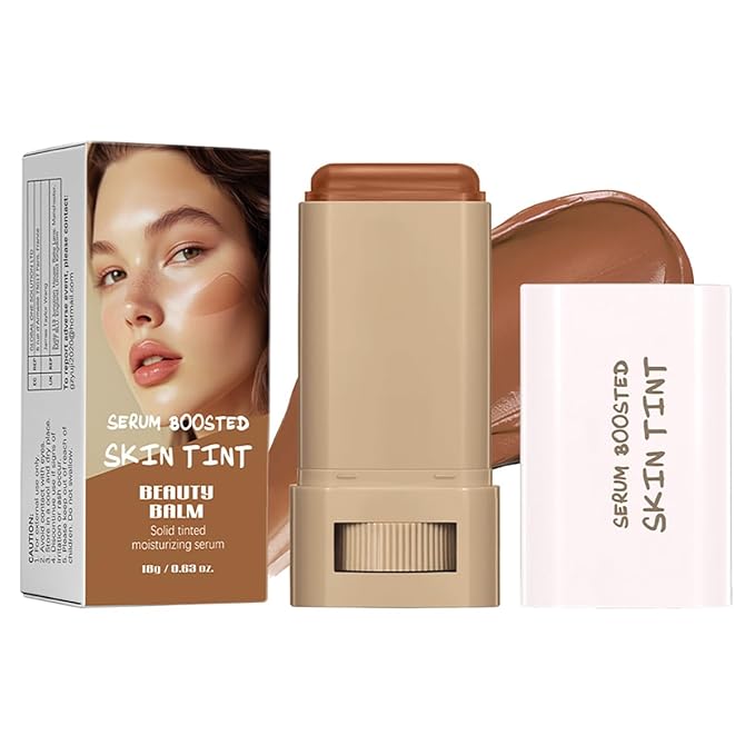 FYEBOO 2025 New Beauty Balm Serum Boosted Skin Tint, Solid Tinted Serum Contour Stick, Hydrating Tinted Moisturizer Foundation Stick, Radiant Dewy Natural Finish Facial Color Correct (# 03)