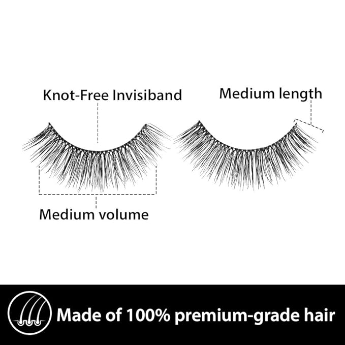 Ardell Remy Lash 781, Premium Grade Remy Hair False Lashes with Invisiband, 4 pairs