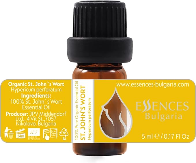 Set Glowing Skin Organic Essential Oils | Helichrysum + Moldavian Dragonhead + St. John's Wort | 100% Pure and Natural | Undiluted | Therapeutic Grade | Non-GMO | (3 pcs x 5 ml)
