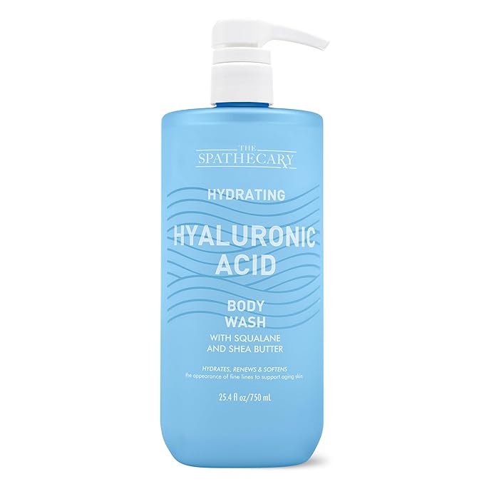 Hyaluronic Acid Body Wash with Squalane & Shea Butter – Hydrating Moisturizing Shower Gel for Dry & Sensitive Skin, Daily Cleanser for Soft Smooth Skin, Vegan, Sulfate Free, 25.4 fl oz
