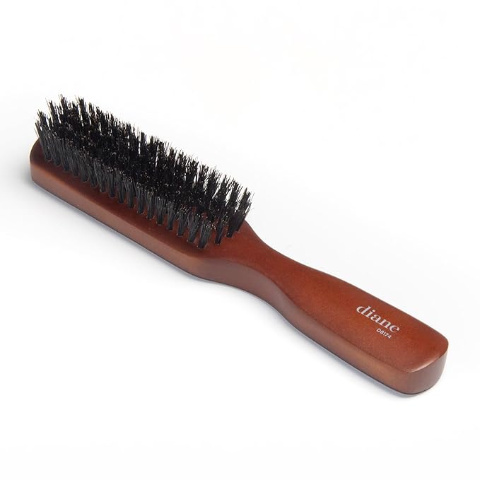Diane Reinforced Boar Bristle Styling Brush for Men and Barbers – Medium Bristles for Thick and Curly Hair – Use for Detangling, Smoothing, Wave Styles, Restore Shine and Texture