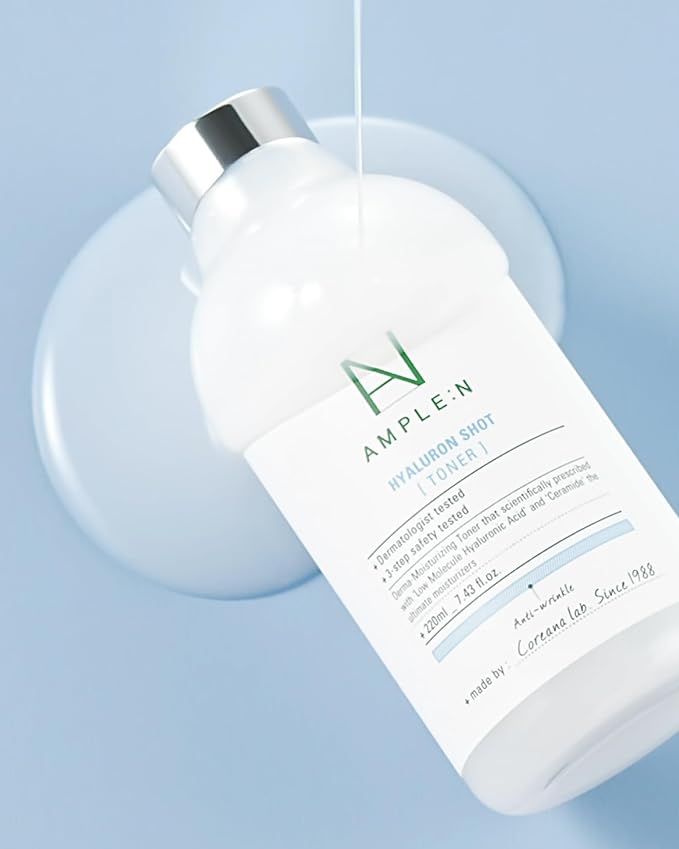 Hyaluron Shot Toner – Korean Hyaluronic Acid and Ceramide Hydrating Face Toner - Moisturizing Essence for Minimizing Wrinkles – Dewy Healthy Glow Skin Booster for Dry and Sensitive Skin, 7.43 fl.oz.