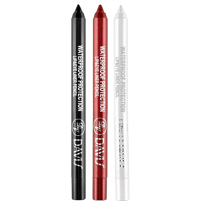 3 Colorful Eyeliner Pen Set, Eye Shadow Pencil, Pearl Eyeliner Kit Metallic Glitter Colored Eye liner for Women Eye&Lip Liner Professional Waterproof Eye Makeup (3PCS C)