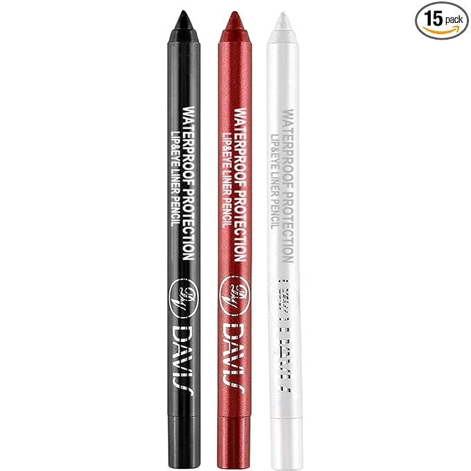 LemonSac 3 Colorful Eyeliner Pen Set, Eye Shadow Pencil, Pearl Eyeliner Kit Metallic Glitter Eye liner Pencil for Women Eye&Lip Liner Professional Eye Makeup Set Colorful Eye Color (3PCS C)