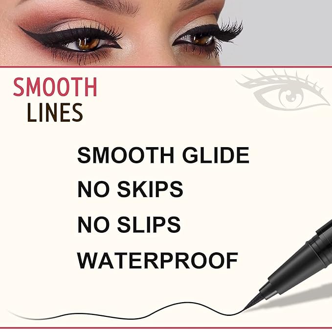 LAVONE Eyeliner-Liquid Waterproof Eyeliner Makeup | Quick Drying | Ultra-Fine Tip | Smudge-Proof Formula for Long-Lasting Eye Makeup – Black