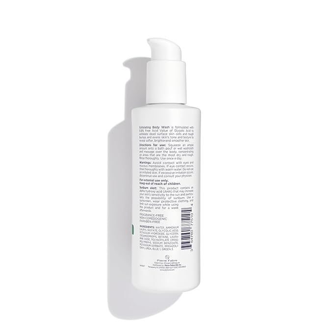 Glytone Exfoliating Body Wash - 8.8 Free Acid Value Glycolic Acid - Keratosis Pilaris - Smooth Rough & Bumpy Skin - Oil & Fragrance-Free - 6.7 fl. oz.