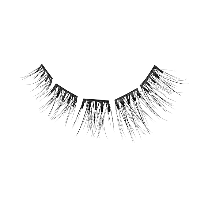 Kiss Impress Falsies Self Adhesive Eyelashes, Press On Lashes, 12mm-14mm Natural Volume Lashes, Black, No Glue Needed, Invisible Band, 36 Lash Clusters & Non-Stick Applicator - Natural