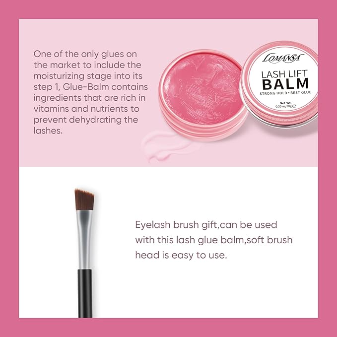 Lash Lift Glue Korean Lash Lift Balm Glue Eyelash Perm Balm Fruit Flavor Lifting Curling Gel for Lash Perm Kit 10g (Strawberry)