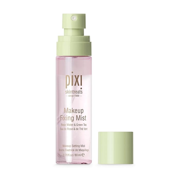 Pixi Beauty Makeup Fixing Mist 80ml, All Over Setting Spray For Longer Wearing Makeup, Rose Water and Green Tea Infused, 80 ml / 2.70 fl oz