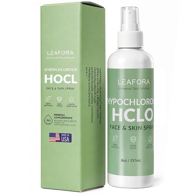 Hypochlorous Acid Spray for Face and Skin, 8oz Value Size - Physiological Neutral Facial Mist - Soothing Skin Cleanser for Redness and Acne-Prone Skin - Pure HOCL Daily Care
