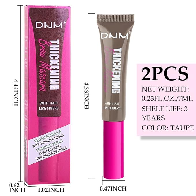 Tinted Thickening Brow Gel Dark Brown Mascara,Tinted Eyebrow Gel, Waterproof, Transfer-proof, Brush to Fill in Eyebrows and Cover Gray Hairs - Cruelty Free (2pcs 05 Cool Ash Brown)