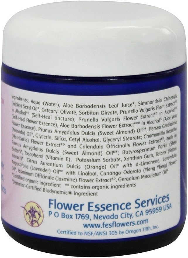 Flower Essence Services Self-Heal Cream Jar, 4 Ounce
