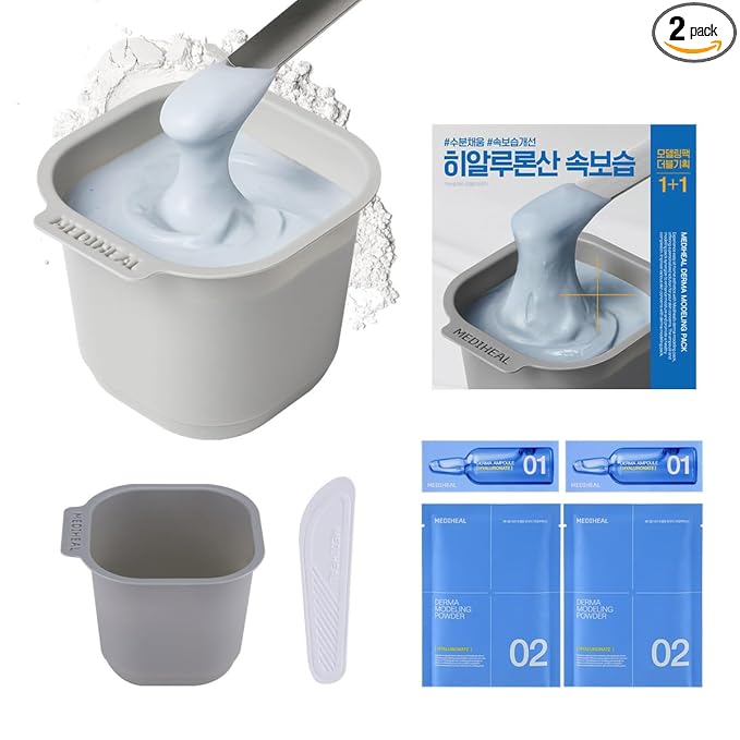 Mediheal Derma Modeling Pack (Hyaluronate)*2 - Deep Hydrating For Moist Skin - Easy DIY Home Spa Kits, Hydrating Icy Jelly Mask For Skin Refreshment