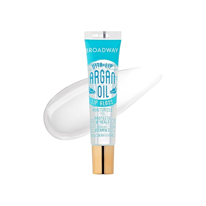 Ruby Kisses Broadway Vita-Lip Clear Lip Gloss (Argan Oil 48 Pack), Ultra-Hydrating & Soothing Formula with Multi-Vitamin Oils, High-Shine Non-Sticky Finish, Protecting Glossy Lip Balm With Vitamin E