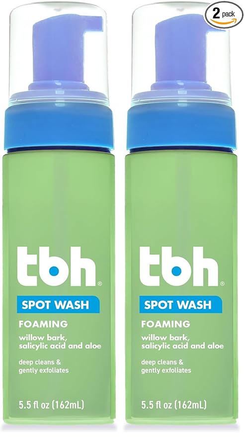 TBH Kids Spot Foam Face Wash – Gentle Daily Cleanser for Preteens & Teens – Salicylic Acid & Willow Bark for Oily & Sensitive Skin – Sulfate & Paraben-Free – 5.5 oz (Pack of 2)