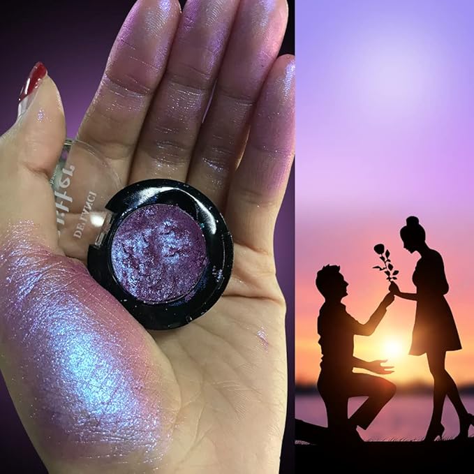 Afflano Minerals Eyeshadow Metallic Eyemazing Effect, Intense Color Shifting Multichrome Sparkling Eye shadow Glitter, Highly Pigmented Electric Purple Duo Chrome Chameleon Eyeshadow