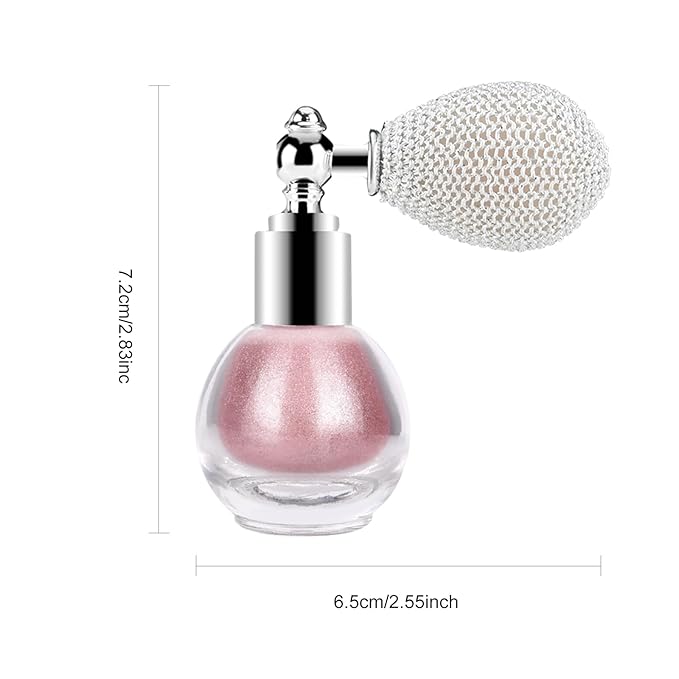 KYDA Glitter Powder Spray, Loose Shimmer Powder, Highlighter Spray Makeup for Face Body Hair, Lasting Glitter Hairspray, Cosmetic Sparkling Body Makeup, Soft Pink