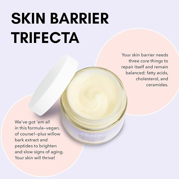 Clover Balancing Water Balm | Natural Gel-Cream Moisturizer for Sensitive Skin | Hydrates, Soothes & Smooths with Linoleic Acid, Ceramides & Peptides | Cruelty-Free & Vegan Face Cream - 2 oz (60 ml)