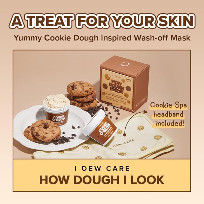 I DEW CARE Wash Off Face Mask Set - How Dough I Look | Headband, Skin Care Set for Girls & Teens, Hydrating & Soothing, Deep Cleansing, Hyaluronic Acid, Stocking Stuffers, Gifts For Women, 3.38 Oz