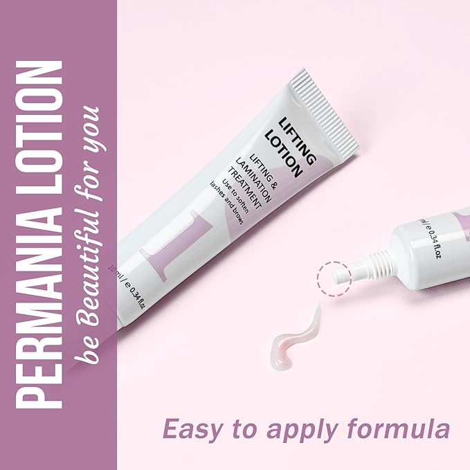 PERMANIA Lifting Lotion, 10 ml Tube Design Salon Grade for Lash Lift and Brow Lamination Beauty Treatments (only lifting lotion)