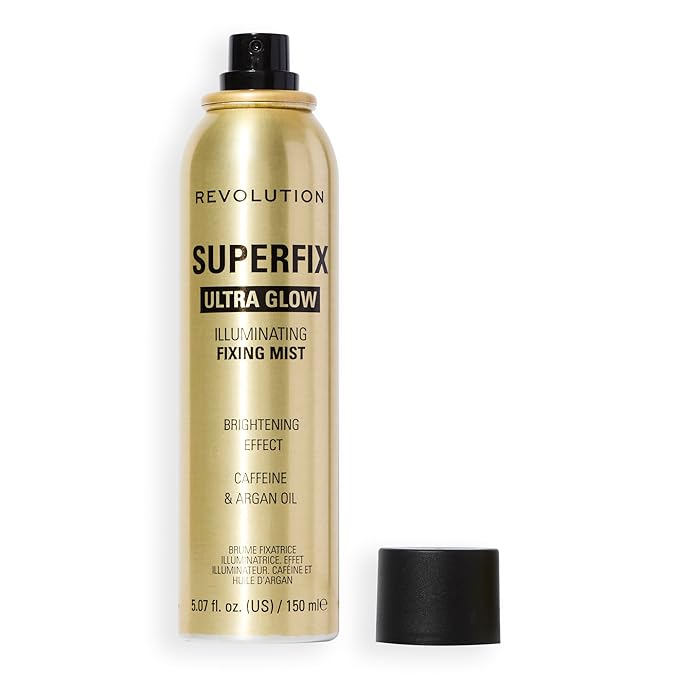 Revolution Beauty London, Superfix Glow Fixing Mist, Makeup Setting Spray with Shimmer Finish & Long Lasting-Hold, Vegan & Cruelty-Free, 5.07 fl oz