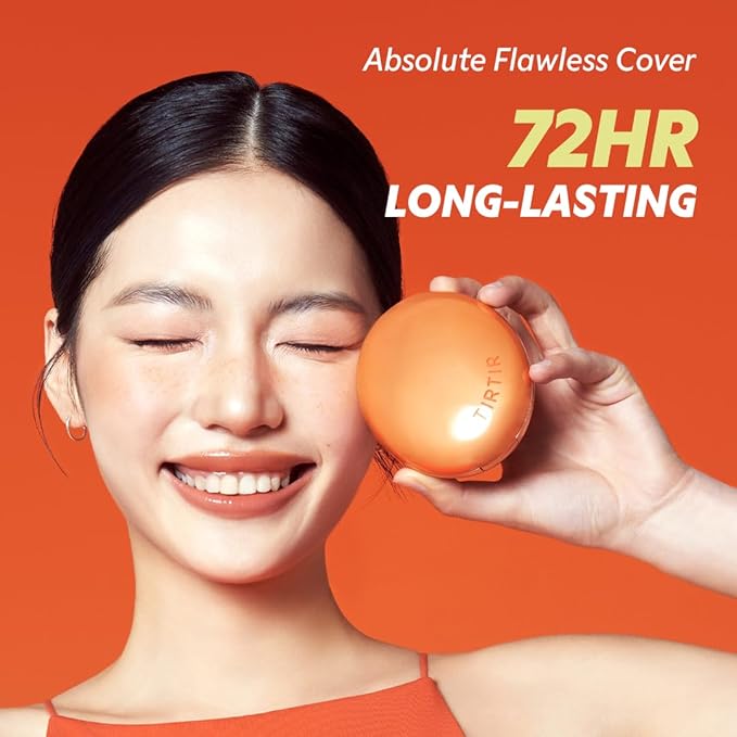 [*Mini Size*] TIRTIR Mask Fit Ai Filter Cushion Foundation | AI-Like Semi-Matte Finish - Up to 72-Hour Medium to Full Coverage Korean BB Cushion Make up Beauty, #25N Mocha, 0.15 Fl Oz