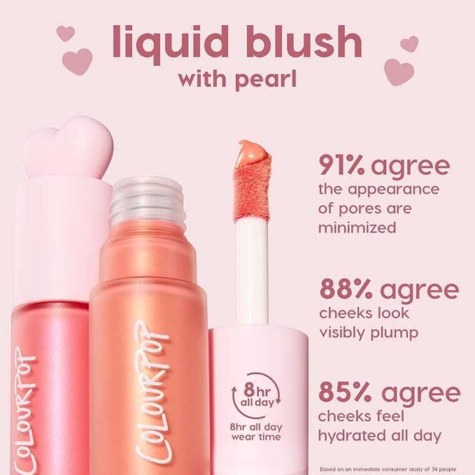 ColourPop Weightless Liquid Blush - Hydrating, Liquid Blush for Cheeks - Glowy, Pearl Finish with Hyaluronic Acid for a Healthy Glow - Designed with a Doe Foot Applicator - Princess Ave (0.3 Fl Oz)