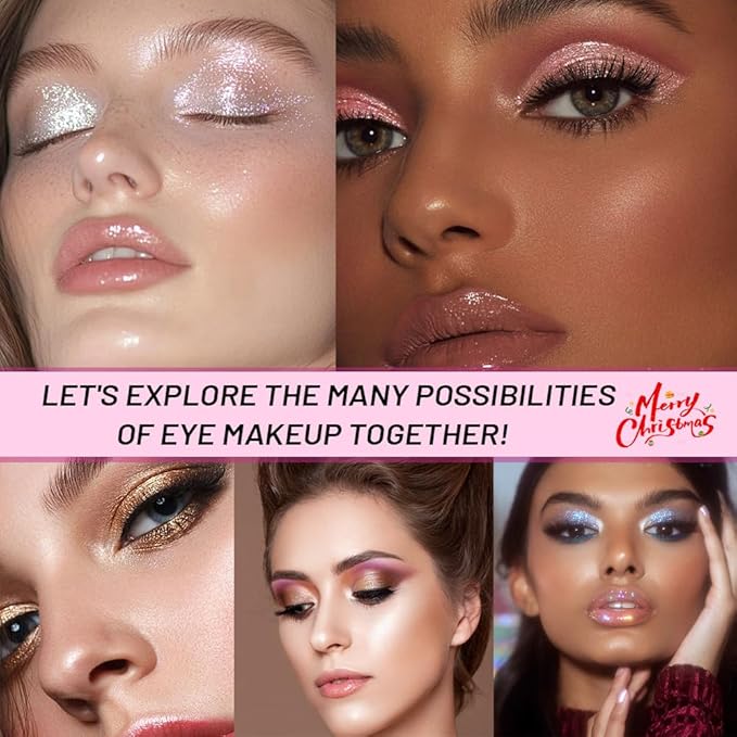 Pressed Single Eyeshadow Makeup, Sparkle Highly Pigmented Monochrome Eye Shadow Palette, Waterproof Neutral Powder, sombras para ojos, Lightweight Blendable, #04 Rose Gold+#06 Champagne Gold