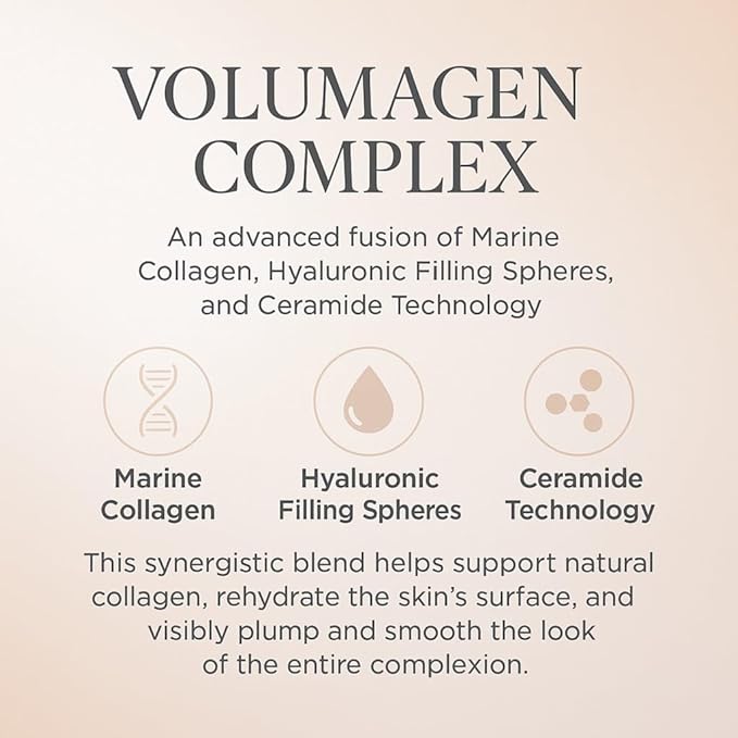 Consult Beaute VOLUMAGEN COLLAGEN EYE CREAM with Hyaluronic Acid, Hydrating, Skin Plumping - Targets Deep Under Eye Hollows, Visibly Smoothen Lines & Wrinkles 0.5 oz