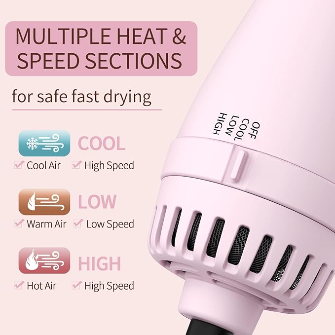 Umeely Hair Dryer Brush Blow Dryer Brush in One, Upgraded 4 in 1 Hair Dryer and Styler Volumizer with Negative Ion Anti-frizz Ceramic Titanium Barrel Hot Air Hair Straightener Brush