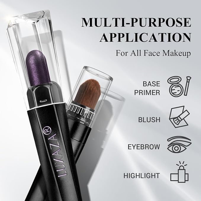 LUXAZA PRO Neutral Eyeshadow Stick 6PCS Set, Pink and Purple Metallic Shimmer Matte Cream Eye Shadow Eyeliner Brightener Pencil Crayon, Halloween Makeup - PURPLE MARTINI