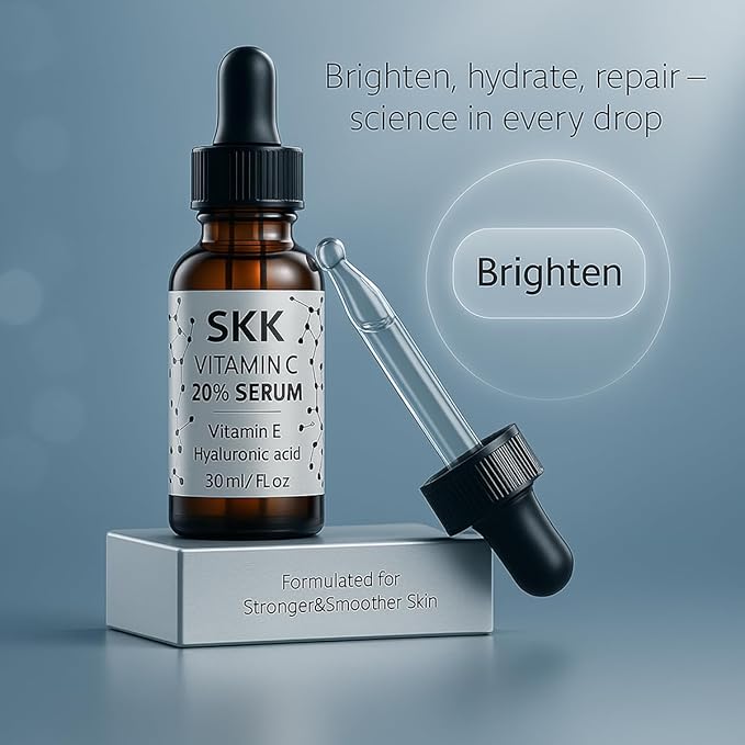 Vitamin C Face Serum 20% with Hyaluronic Acid & Niacinamide – Supports the Appearance of Dark Spots, Fine Lines, Wrinkles – Brightening & Hydrating Serum for Women & Men