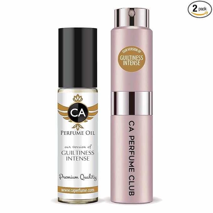 CA Perfume Duo Impression of Guiltiness Intense For Women Perfume Layering Set Long Lasting Travel Size EDP + Body Oil Roll-On Bottle 0.27 Fl Oz+0.33 Fl Oz