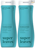 ATTITUDE Extra Gentle Hair Shampoo,EWG Verified,Soothes Dry Scalp,Naturally Derived Ingredients,Vegan and Plant Based,Unscented,16 Fl Oz,(Pack of 2)