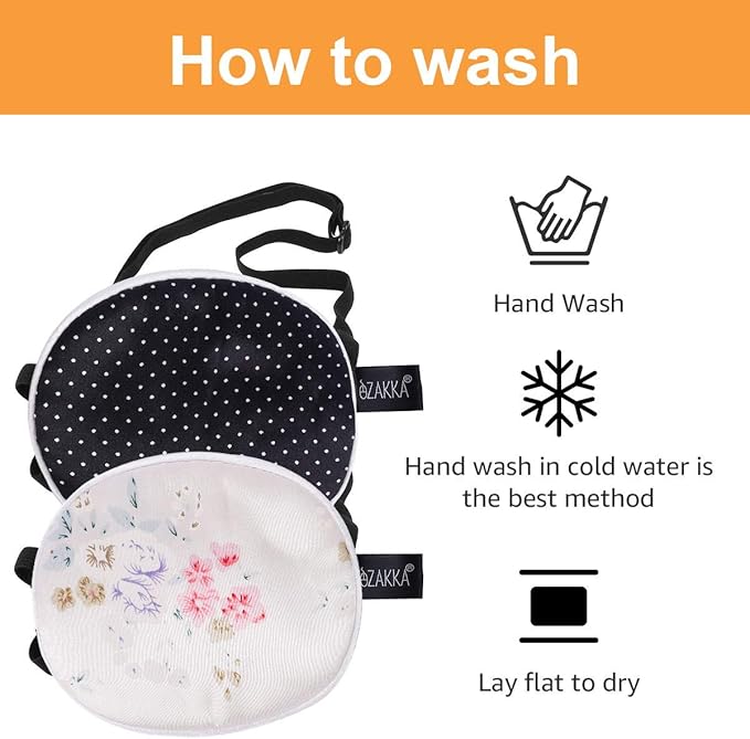 eZAKKA 2 Pieces Silk Eye Patch Medical Eye Patch for Adult Women Elastic Lazy Adjustable Single Eyepatch with Elastic Strap (L, Floral+Black Polka Dots)
