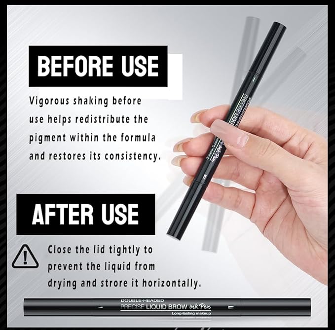 5 Shades Eyebrow Pen, Duo Brow Microfilling Fork-Tips & Precise Tip, Natural Eyebrow Makeup Set with Spoolie Brush (#1 Soft Brown)
