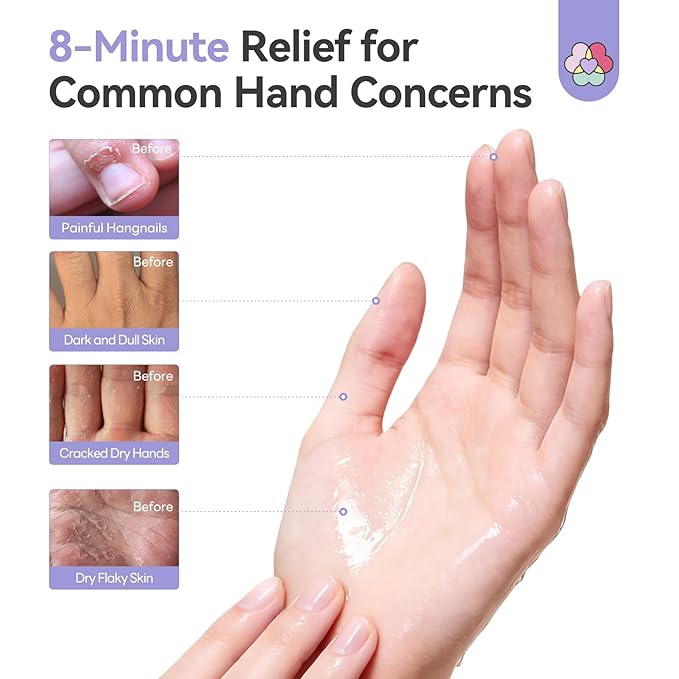 SAVILAND Intensive Repairing Hand Mask: 8-Minute Rescue Moisturizing Gloves with Shea Butter Aloe Honey for Extra Dry Skin Extreme Cracked Hands Sensitive Skin Friendly Hand Moisturizer Gloves 6 Pairs